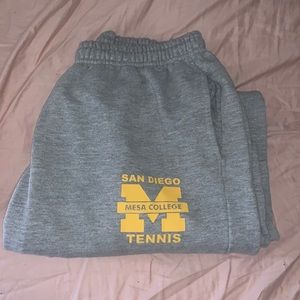 San Diego Mesa College Tennis Grey Sweatpants M